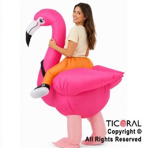 DISFRAZ INFLABLE FLAMENCO PARA JINETE ADULTO 1,60 MT X 1,90